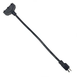 Straight Plug to 3-Outlet Receptacle Block Straight Pigtail Adapter SE1535 - Picture 1 of 5