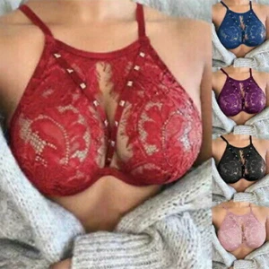 Women See Through Bra Top Sheer Mesh Bralet Crop Top T Shirt Blouse Tee Tops - Picture 1 of 22
