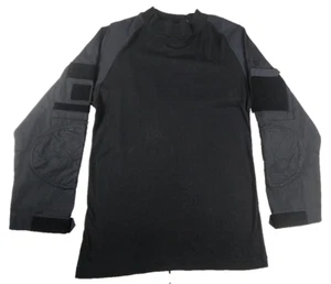 ROTHCO Black Tactical Military Combat Shirt Small style #90010 rank flag patches - Picture 1 of 22