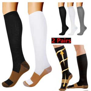 Unisex Anti-Fatigue Compression Socks Varicose Vein Stocking Women Men 6-11 UK - Picture 1 of 19