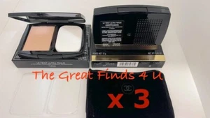 Lot of 3 CHANEL Le Teint Ultra Flawless Compact Foundation 20 BEIGE 13g/.45oz 💯 - Picture 1 of 1