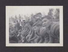 FOOTBALL PLAYER ON BENCH WATCHING THE GAME OLD/VINTAGE PHOTO SNAPSHOT- D493