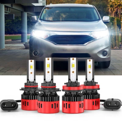 Kit de 4 bombillas LED haz alto/bajo para Nissan Quest 2011 2012 2013-2017 Foto 1 de 4