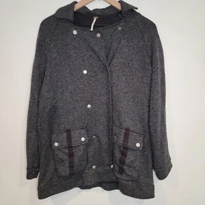 Free People Slouchy Peacoat Gray Linen Blend Women's Size XS - Picture 1 of 6