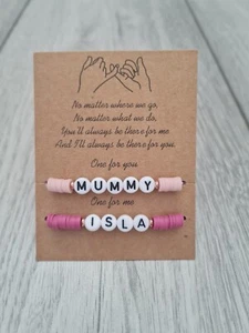 Mutter Tochter Armbänder Regenbogen Scheiben Gigs Party Geschenk Boho Handgelenkbänder 2 Stck.  - Bild 1 von 3