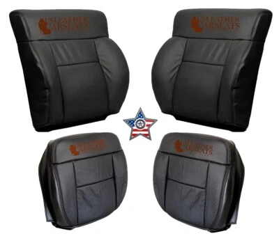 04-08 Ford F150 XLT Lariat SPORT FX4 FX2 -Cubierta de asiento de cuero delantera completa NEGRA Foto 1 de 4