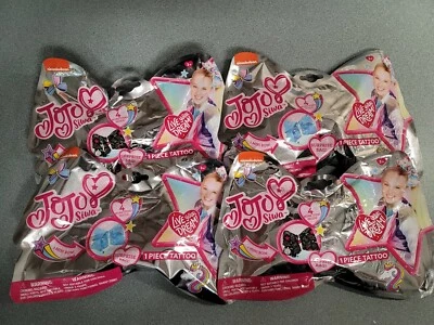 LOT OF 4 JoJo Siwa Surprise Bag Blue Heart Mini Bow 1PC Tattoo 4 More Items  - Image 1 of 2