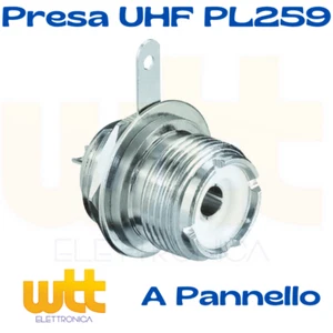 Connettore Presa UHF PL259 da Pannello a saldare - Foto 1 di 1