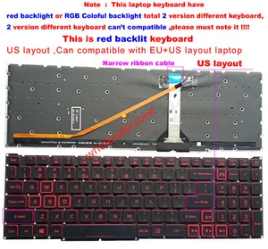 US red Backlit Keyboard For Acer Nitro 5 AN515-45 AN515-55 N20C1 AN515-45-R60 - Picture 1 of 3