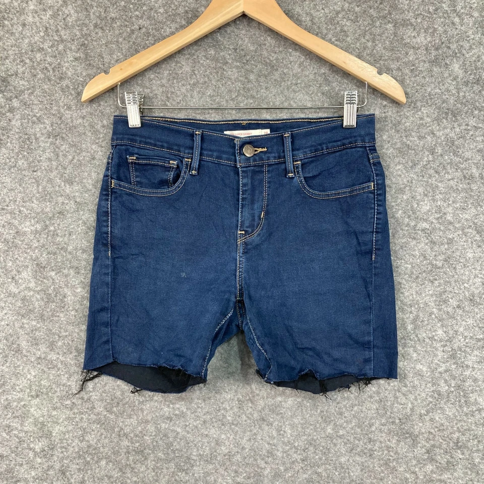 Pantalones cortos Levis para mujer talla 28 AU 8-10 azul corte elástico denim tiro medio 5725 Foto 1 de 4