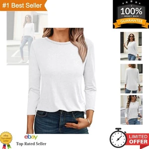 Lightweight 3/4 Sleeve Crewneck Tops for Women - Perfect for Every Occasion - Picture 1 of 8