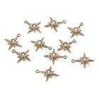 Gold Clear Star Charms Metal Star Charms CZ Stone  Jewelry Accessories