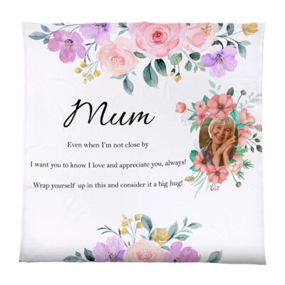 Mother's Day Mum Poem - Personalised 1 Photo Fleece Blanket 150cm x 150cm - Image 1 of 4