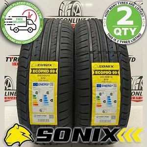 2 X 205 55 16 SONIX 205/55R16 91V M+S HIGH PERFORMANCE CHEAP BRAND NEW TYRES - Picture 1 of 9