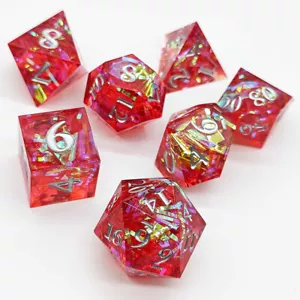 Juego de dados DND poliédricos resina D4-D20 7 piezas Pathfinder D&D COC RPG juegos rojo - Imagen 1 de 6