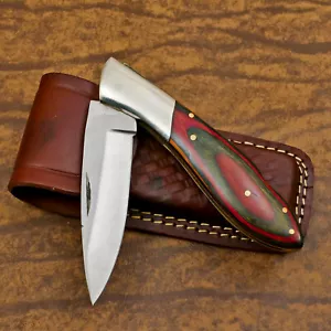 Rody Stan HAND MADE D2 BLADE FOLDING POCKET KNIFE - BACK LOCK - WOOD - AS-6034 - Picture 1 of 7