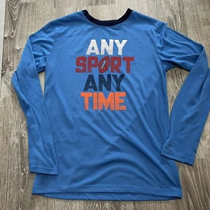 Cat & Jack Boys Sleepwear Top Sz L Blue Any Sport Any Time Long Sleeve  - Picture 1 of 7