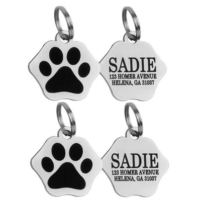 Pet ID Tag Custom Engraved Personalized Dog Cat Name Tages Double Side - Image 1 of 4