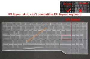 Keyboard Skin Cover for Asus FX63 FX80 FX86G GL503 GL703 GL704 FX503 FX504 FX505 - Picture 1 of 8