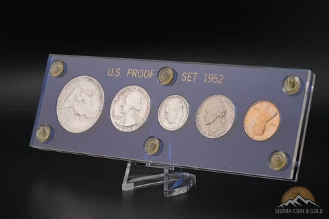 1952 US MINT ORIGINAL SILVER PROOF SET - CAPITOL PLASTICS HOLDER - 90% Cover