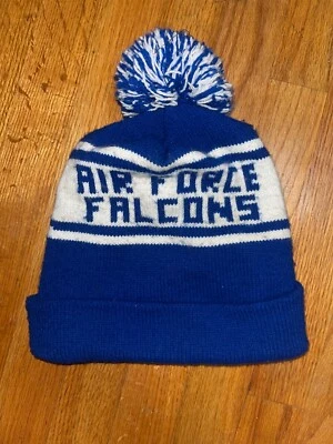 AIR FORCE FALCONS vtg 1980s POM POM Skully Beanie snow ski cap hat jacket - Image 1 of 3