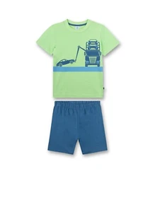 Boys shorty/short pyjamas car transporter, green by Sanetta size 128 + 140 - Picture 1 of 1