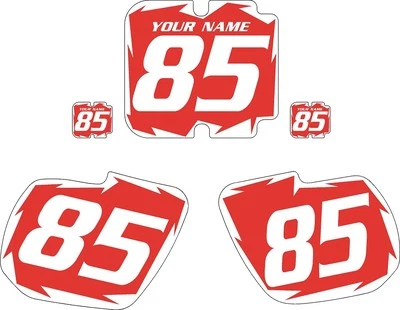 1987 Kawasaki KX250 Custom Pre-Printed Red Backgrounds with White Shock Series - Image 1 of 3