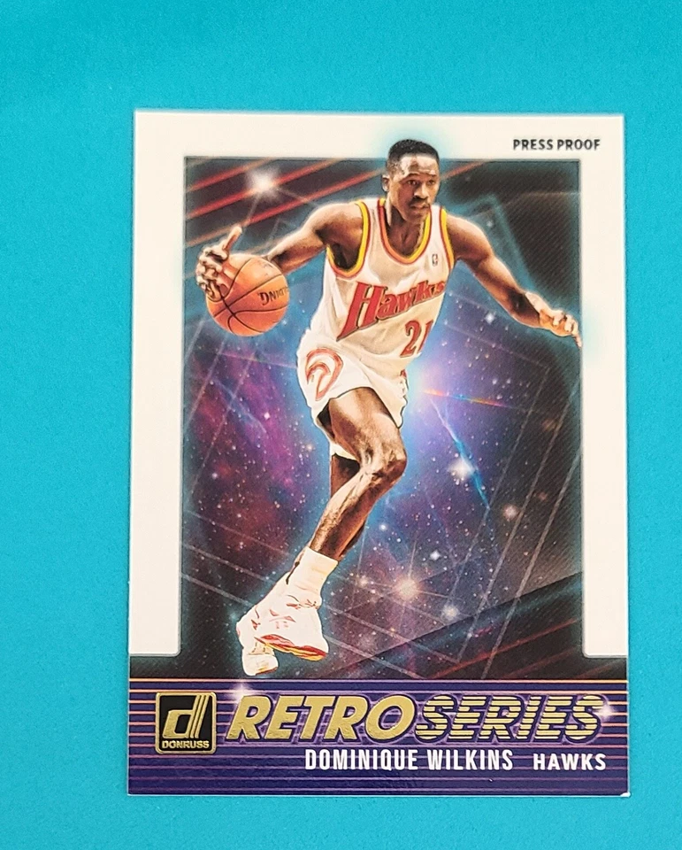 2019-20 Donruss Retro Series Press Proof #1 Dominique Wilkins BASKETBALL Card W9 - Image 1 of 2