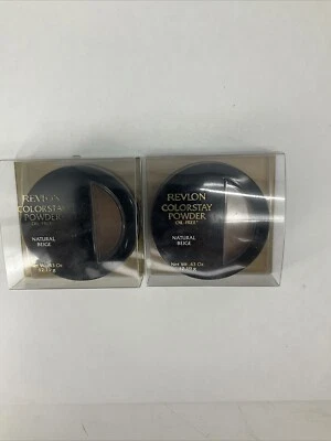 LOT OF 2 Revlon Colorstay Powder Oil-Free NATURAL BEIGE Full Size 0.43 oz x2 NEW - Image 1 of 4