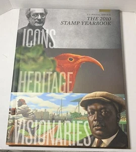 2010 USPS Stamp Yearbook-Icons, Heritage, Visionaries Hardcover-No Stamps - Picture 1 of 5