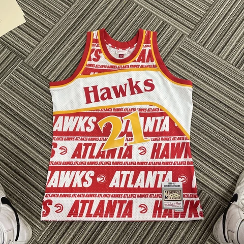 NEW MITCHELL AND NESS WILKINS ATLANTA HAWKS SWINGMAN JERSEY LARGE NO TAG Cover