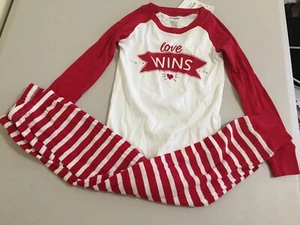 NWT Gymboree Love Wins Pajama Set Girl White Red Outlet Valentine - Picture 1 of 1
