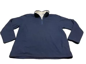 Orvis Fleece Jacket Mens XL Pullover Quarter Zip Blue Sherpa Lined Casual EUC - Picture 1 of 6