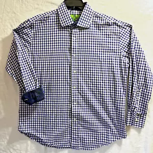 Bristol & Bull Button Up Men’s XL 17/17.5 Shirt Contrast Collar Flip Cuff - Picture 1 of 11