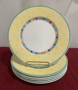 Villeroy & Boch Twist Alea Limone Yellow Salad Plates 8.5" Set of 6 NICE! - Picture 1 of 8