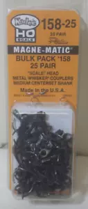 Kadee 158-25 Bulk Pack 25 Pairs Scale Metal Couplers Medium (9/32") Centerset HO - Picture 1 of 4
