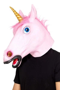 Smiffys Unicorn Latex Mask, Pink - Picture 1 of 1