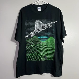 Vintage Blackbird Strike Fighter Plane Jet Black Short Sleeve T-Shirt Mens XL - Picture 1 of 7