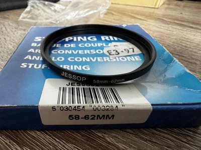 58mm-62mm Stepping Step Up Male-Female Lens Filter Ring Adapter 58mm-62mm unused - Image 1 of 2