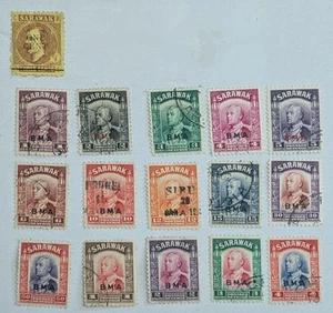 SARAWAK-1892/1945 Fine group Mint /used, near cmplte BMA opts sg 27/143 cv £220+ - Picture 1 of 1
