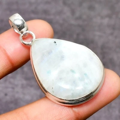 Colgante de joyería de plata de ley 925 con piedras preciosas de luna arco iris 1,70" w993 Foto 1 de 3