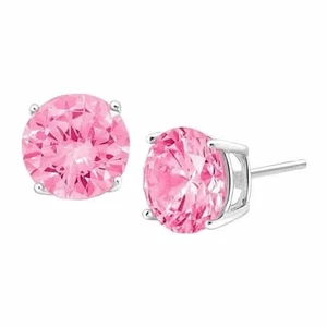 925 2.00 Cttw Genuine Pink Sapphire Gemstone Studs - Imagen 1 de 1