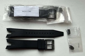 Correa de goma negra Seiko Sportura 21 mm R02N117W0 SSC429P1 SNAF25P1 SNAE89P1 - Imagen 1 de 2