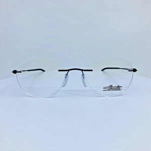 Neu Silhouette Puristische Randlose Brille 5561 AJ C. 9040 Schwarz 49-20-150mm AJ - Bild 1 von 17