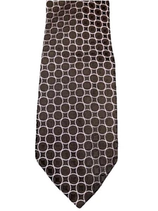 Corbata Ike Behar Repetitiva Geométrica Jacquard Marrón Rosa 3.5"x59" 100% Seda EE. UU. - Imagen 1 de 4