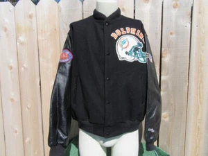Vintage Chalk Line NFL Miami Dolphins schwarz Bomber Unijacke Größe XL - Bild 1 von 10