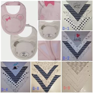 4Pcs Infant Kids Baby Bibs Boy Girl Saliva Towel Triangle or Round Bandana UK - Picture 1 of 19