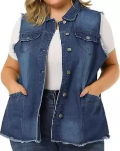 Agnes Orinda Denim Vest , Size 2X-NWT - Picture 1 of 5