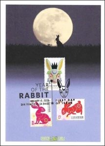 Sc. 5744 Lunar Rabbit Dragon Cards Combo with Taiwan FDC - Picture 1 of 1