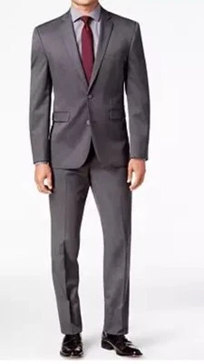 Vince Camuto L134705 Men's Slim Fit Charcoal Stripe Suit Sz 44 R / 46L-39W - Image 1 of 3